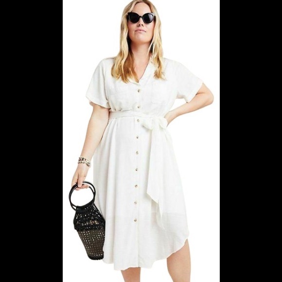 Anthropologie Dresses & Skirts - NWT Anthropologie Aria Textured Shirt Dress from Maeve Size 3X White